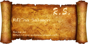 Róna Salamon névjegykártya